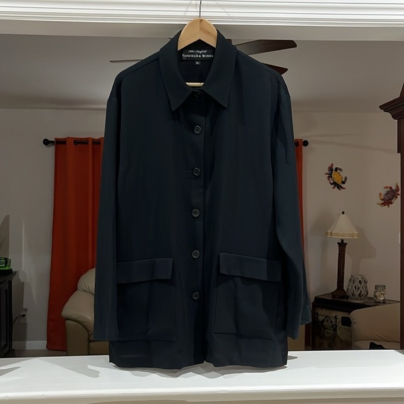 Garfield & Marks Jackets & Blazers - Garfield & Marks Vintage Knit  Blazer Suit Jacket Womens Size XL 6 Button Black